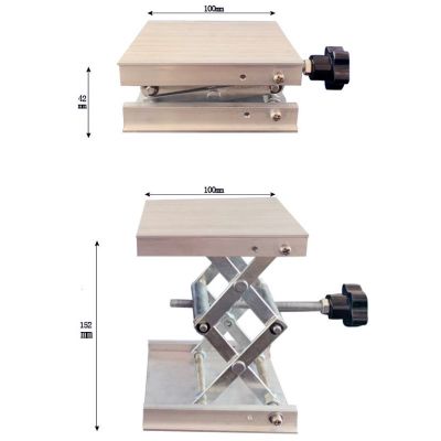 100x100mm Stainless Steel Adjustable Drill Lift Laboratory Lifting Platform Router Lift Table Woodworking Lab Lifting Stand Rack