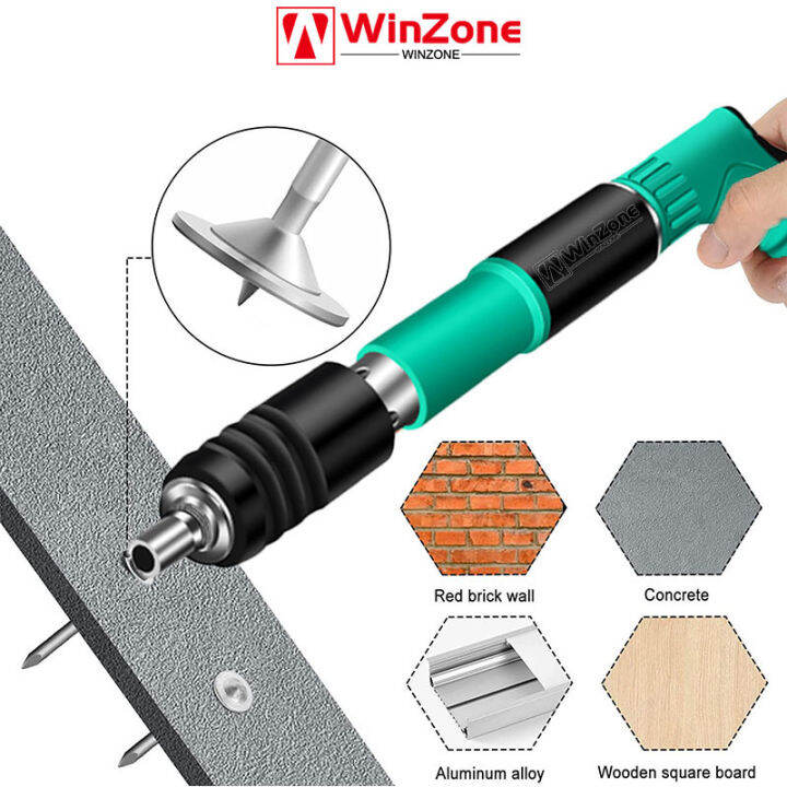 Manual Steel Nail Gun Rivet Tool Pneumatic Cordless Ceiling Concrete