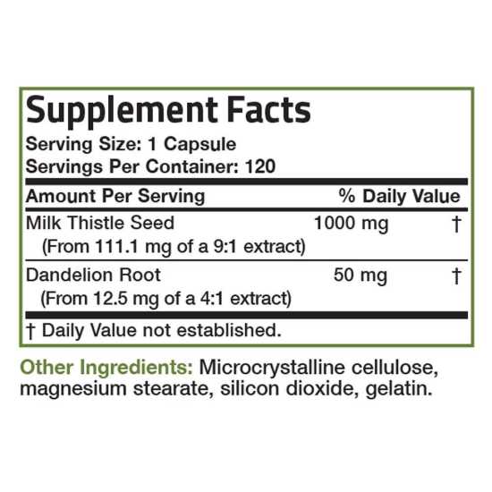 Organic milk thistle 1000 mg - 120 viên mỹ - bảo vệ chức năng gan - ảnh sản phẩm 6