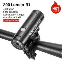 CW ROCKBROS 800LumenLight HeadlightHandlebar Front Lamp MTB Cycling USB Rechargeable Flashlight Safety Light