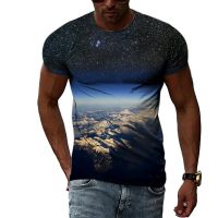 Summer Creative Universe Starry Sky Men T-shirts Fashion Casual Personality 3D Nebula Printing Round Neck Short Sleeve Tees Tops