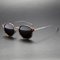 【lz】◙▲▩  Pure Titanium Handmade Sunglasses para homens e mulheres óculos circulares UV400 qualidade superior clássico moda designer ao ar livre óculos de sol