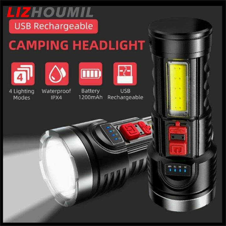 lizhoumil-ไฟฉายกล-led-100000lm-สุดสว่าง-ipx4กันน้ำ1200mah-แบตเตอรี่ไฟหน้ายูเอสบีแบบชาร์จและแบบพกพาได้