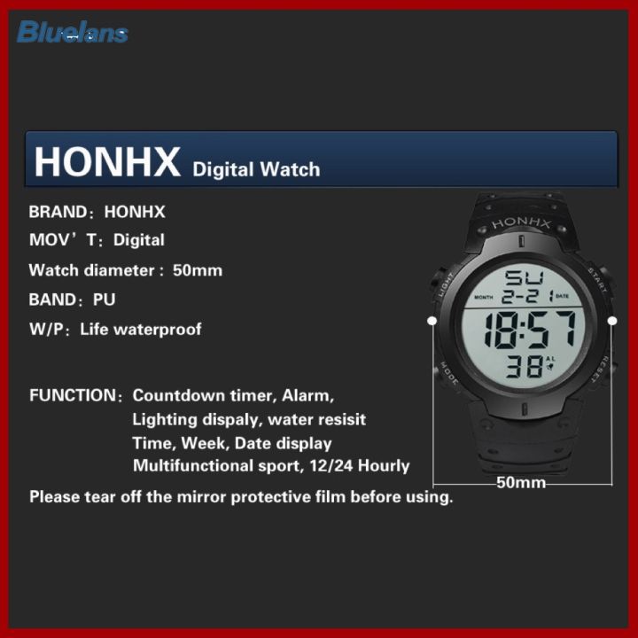 bluelans-honhx-unisex-สายรัดปรับได้-backlight-big-dial-กีฬาข้อมือดิจิตอลนาฬิกา