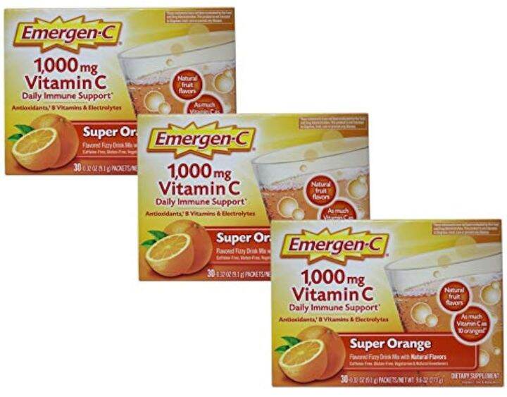 [PREORDER] EmergenC 1000 mg Vitamin C Super Orange Flavor Pack of 3