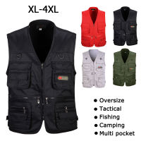 vest mens multi-pocket casual Waistcoats เสื้อกั๊กแคมป์ปิ้ง เสื้อกั๊กเดินป่า เสื้อกั๊ก แคมป์ปิ้ง เดินป่า ตกปลา เสื้อกั๊กวินเทจ