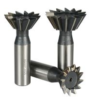 10mm 12mm 16mm 20mm 25mm 30mm 40mm 50mm 60mm Dovetail Milling Cutter 45 55 60 องศา CNC Router Bit Straight Shank HSS End Mill