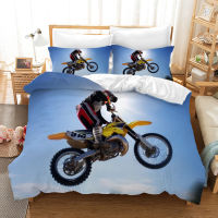 Fanaijia Motorcycle Bedding Sets Double Size Luxury Kids Duvet Cover Set with Pillowcase Motocross Bed Sets Bed Comforter