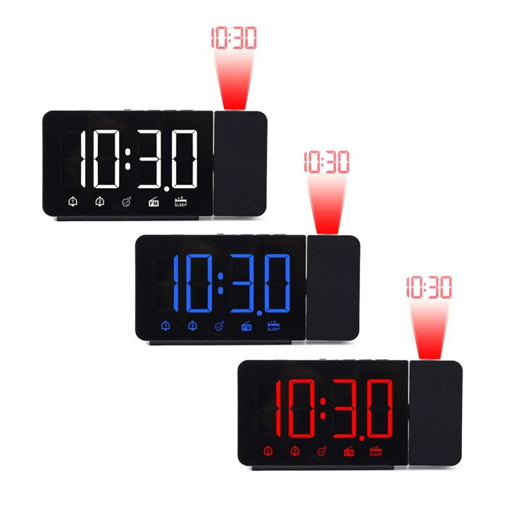 led-นาฬิกาโต๊ะงานช่างวิทยุยูเอสบีฟังก์ชันเลื่อนเตือนนาฬิกาดิจิตอลนาฬิกาเครื่องฉาย
