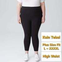 (PLUS SIZE THICK MATERIAL) LADIES ELASTIC THREE QUARTERS LEGGING TIGHTSSELUAR LEGGINGS KAIN LEMBUTSELUAR KETAT 3 SUKU