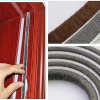 ♚▪☢ 10M Self Adhesive Seal Strip Door Draught Excluder Brush 3 Colors Window Pile Seal Film Weather Strip for Window Hardware