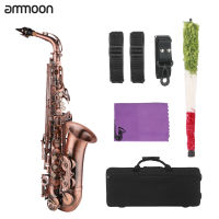 Ammoon แซ็กโซโฟนสีแดงโบราณ E-แบนวัสดุกระเป๋าถือผ้าทำความสะอาดแปรง Sax Mouthpiece