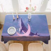 Morris8 Fantasy Whale Print Rectangular Desk Table Cloth Cute Girl Room Decor Tablecloth Wedding Decoration Cover Mantel Mesa