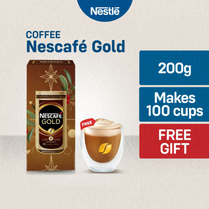 Nescafe Gold Instant Coffee 200g in Gift Box with FREE Double Wall ...