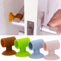 8 Pcs Random Color Door Handle Shockproof Pad Mute Door Handle Bumper Lock Protector Crash Wall Protector Door Plug Door Accessories