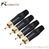 □✘ 20pcs RCA Male Connector High quality gold plating audio adapter black red pigtail speaker plug for 7MM Cable