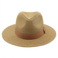 2023 Summer Casual Paper Straw Sun Hats Men Panama Trilby Jazz Hat Outdoor UV Protection Beach Cap Bonnet Sun Hats