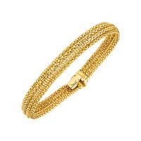 สร้อยข้อมือทองคำแท้ 14k Two Tone พื้นผิวMulti Strand 14k Two Tone Gold 7 1/4 inch Multi Strand Textured Bracelet (พรีออเดอร์ pre-order ทัก chat ก่อนสั่ง)