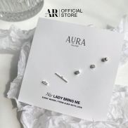 Set 5 món bông tai bạc cá tính Aura Silver-Kt28
