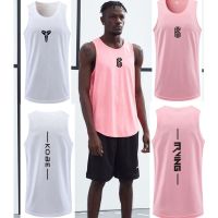 L-5XL Men Quick-Drying Sleeveless Basketball Jersey Tank Top Loose Breathable Fitness Sport Singlet