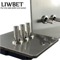 ✱ LIWBET Silver Color Wall Switch And Heavy Industry Style Stainless Steel Panel 2 Way Toggle Light Switch And Wall Socket