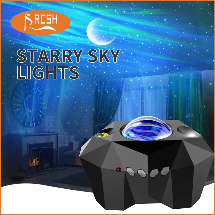 Aurora Moon Galaxy Starlight Projector 3 In 1โคมไฟติดผนังพร้อมรีโมท