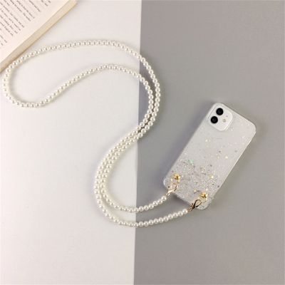 「Enjoy electronic」 Crossbody Lanyard Necklace Pearl Bracelets Chain Star Phone Case for Samsung S22 S21 S20 Plus Ultra A52 A72 A32 Cover with Strap