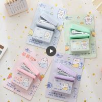 Stapler Set Cartoon Stapler Multi-style Small Stapler Mini  Stapler Stationery Binding Tools Small Needle Stapler Portable Cute Staplers Punches