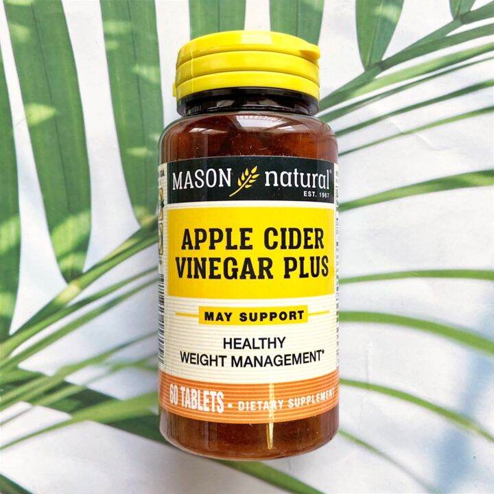 (Mason Natural®) Apple Cider Vinegar Plus 60 Tablets น้ำส้มสายชูหมักจาก