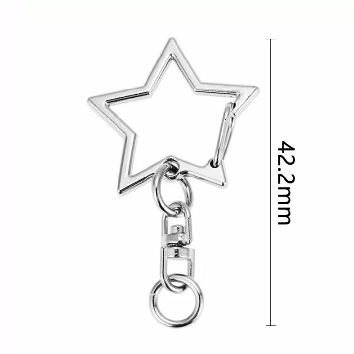 10pcs-new-cute-star-pentagram-hollow-key-chain-key-ring-keychain-diy-accessories-lobster-clasp-jewelry-making-findings-wholesale