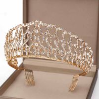 Luxury Wedding Bridal Gold Crystal Tiara Crowns Princess Queen Party Prom Rhinestone Tiara Jewelry Accessories ML