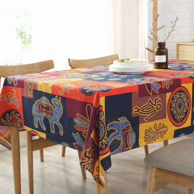 Dining Tablecloth Linen Cotton Home Kitchen Banquet Table Cover Ho Rectangular Tea Coffee Table Cloth Maya Impression Ethnic