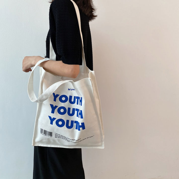 จัดส่งเร็ว-กระเป๋าสะพายผ้าใบพิมพ์ลายตัวอักษร-tas-jinjing-bahu-แฟชั่นผู้หญิงกระเป๋าถือใบใหญ่แบบลำลอง