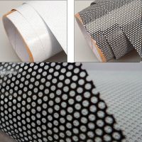 One-Way Perforated Black White Vinyl Privacy Window Film ม้วนห่อแก้วกาว