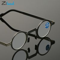 Zilead Metal Anti Blue Light Reading Glasses Women Men Computer Presbyopia Eyewear Anti-fatigue Hyperopia Eyeglasses With 1 4