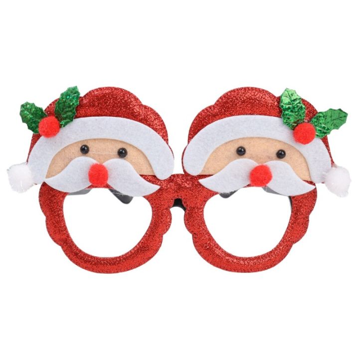 แว่นตารูปต้นซานตาสโนว์แมนสำหรับเด็กผู้ใหญ่แบบแว่นตาคริสต์มาสสำหรับใช้ตกแต่งงานปาร์ตี้คริสต์มาส