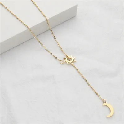 Trendy Necklace Totem Necklace Stainless Steel Necklace Sun And Moon Necklace Fashionable Necklace
