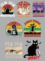 New design PEW PEW CAT iron on patches for clothing applique thermo-stickers for children patch thermocollant Haberdashery