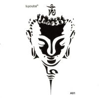 【hot】✘✇∈  Buddha Temporary Tattoos Men Tatuajes Temporales Glitter Sleeve Tatoo Tatuagem Sticker