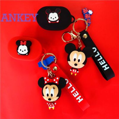 Suitable for Redmi airdots 3 Earphone Silicone Case for Mi AirDots 3 / 2 / S Earbuds Waterproof Shockproof Case Mickey Mouse Minnie Soft Protective Case Headphone Cover Headset Skin with Hook