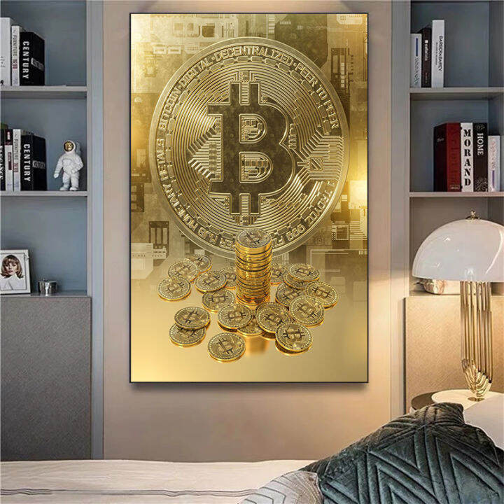 abstract-golden-bitcoin-canvas-painting-nordic-modern-wall-art-poster-and-print-pictures-interior-home-decoration-mural-no-frame