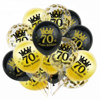 15pcs บอลลูนวันเกิด Happy 12 นิ้วบอลลูน Confetti 30 40 50 60 70 ปีครบรอบวันเกิดงานแต่งงาน party Decor-Zitao