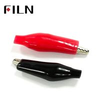 50pcs/bag Car Alligator Clips Battery Clamps 35.3mm length MIddle number Crocodile Clip Red Black cover