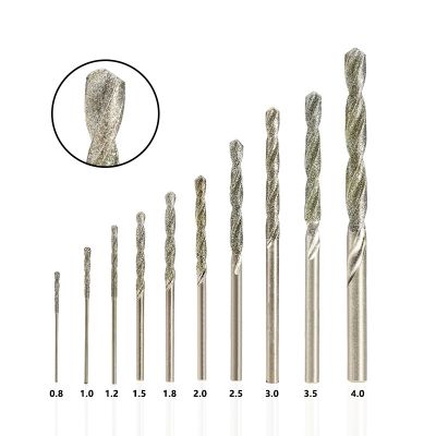 【DT】hot！ 5/10pcs Coated Bit 0.8mm-4.0mm Twist for Stone Marble Hole Drilling