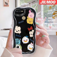 เคส JIUMOO สำหรับ OPPO A12เคส A11K A7 A5s A12s การ์ตูนมิกกี้น่ารักลายเนื้อครีมเวฟขอบนุ่มเคสมือถือสร้างสรรค์โปร่งใสลายกล้องถ่ายรูปฝาครอบป้องกันง่าย