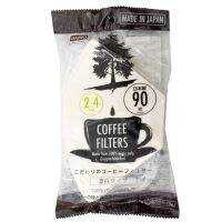 Drip Coffee Paper Filter ใหม่ ฟิวเตอร์กรองกาแฟฟอกสีขาวสำหรับ 2-4 แก้ว 90 แผ่น ฟิวเตอร์ดริฟกาแฟ 1 แพ็ค 90 แผ่น ได้กาแฟประมาณ 360 แก้ว