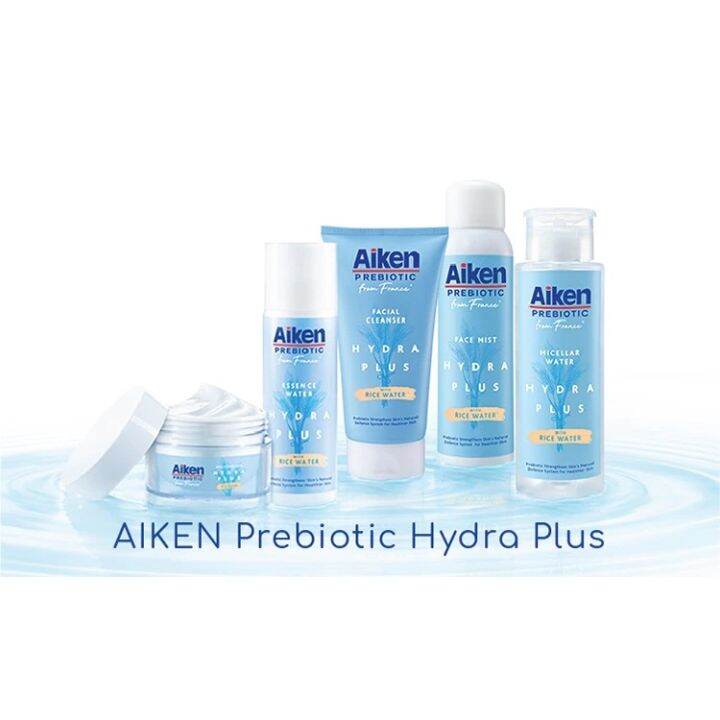Aiken Prebiotic Hydra Plus Moisturiser Facial Cleanser Essence Water