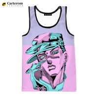 hot【DT】 JoJos Bizarre Adventure Printed Mens Clothing Streetwear Oversized Anime Sleeveless Shirts