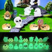 1Pc Luminous Miniature ฮาโลวีน Figurines Mini ฮาโลวีน Ghost ฟักทอง Fairy Figurines ตกแต่งบ้านเทศกาล DIY เรซิ่น Craft