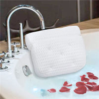 Bath Pillow Neck Headrest Bathtub Cushion For Home Massage Spa Bath Suction Cup Cushion Flower Pillow For Bathtub Accessory